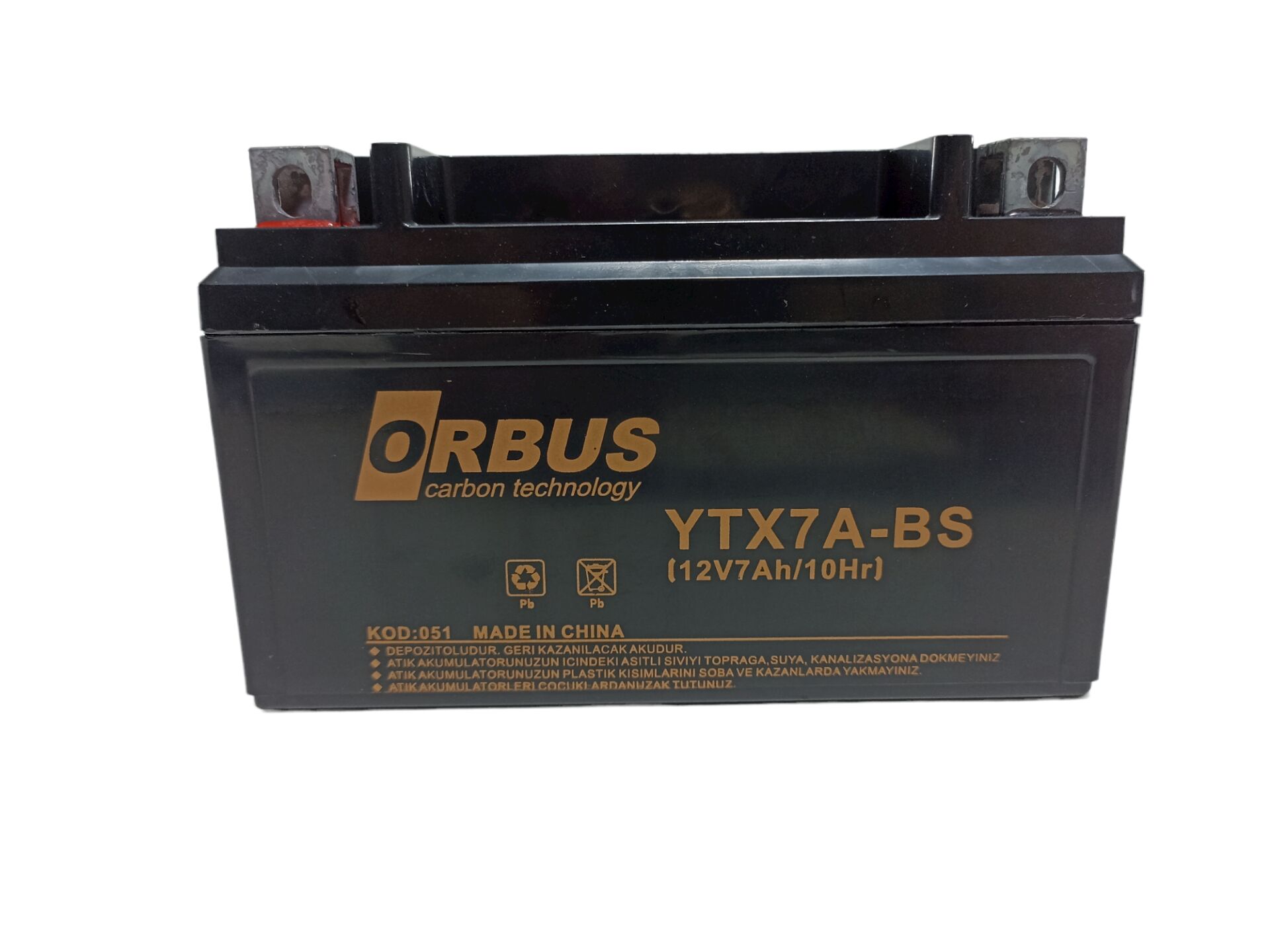 ORBUS YTX7A-BS 12V 7AH MOTOSİKLET AKÜSÜ 150X87X93 #OS 12-7