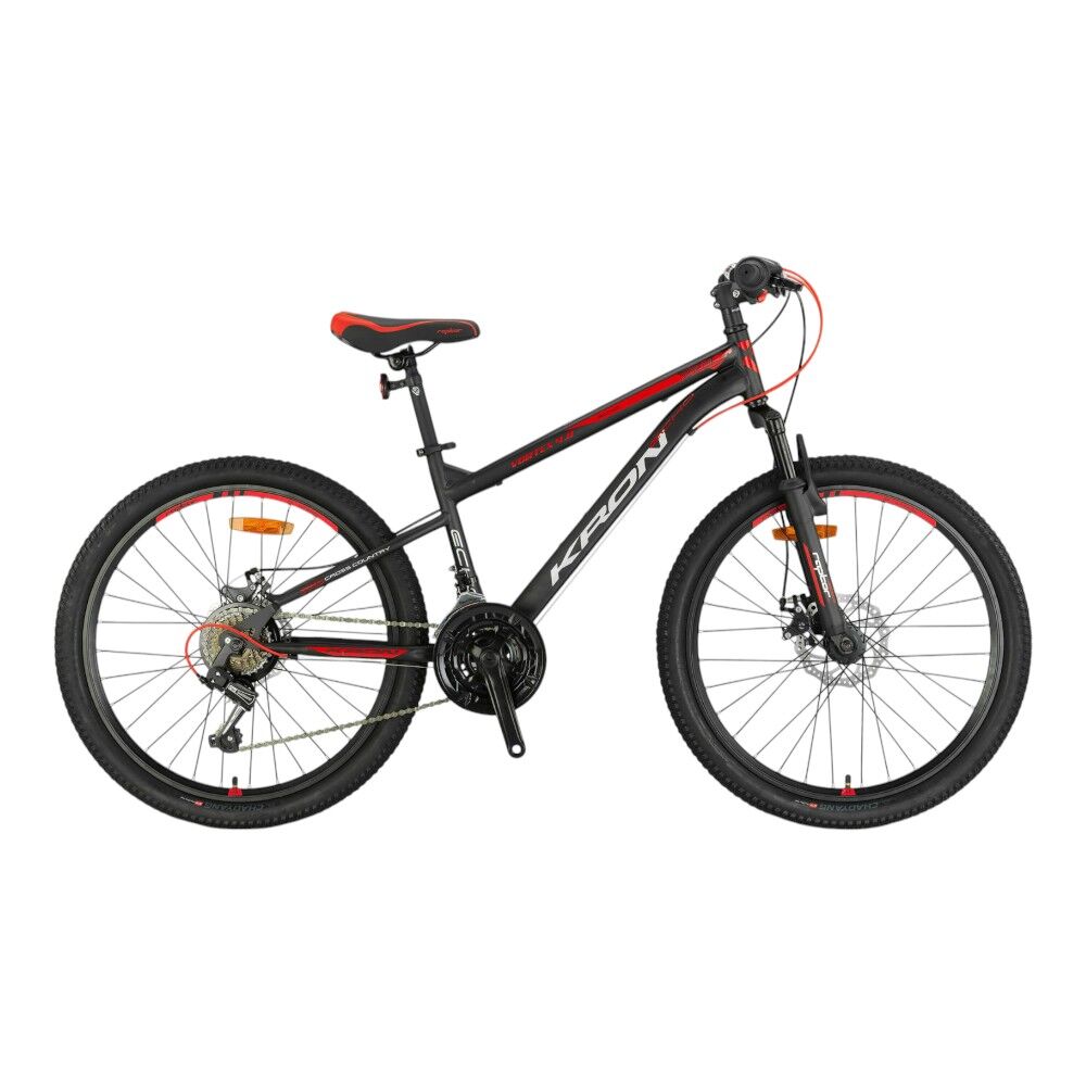 KRON VORTEX 4.0 - 26'' MTB - 14' - 21 Vites - M.DISC - Mat Siyah-Gri/Kırmızı #KRN25-009