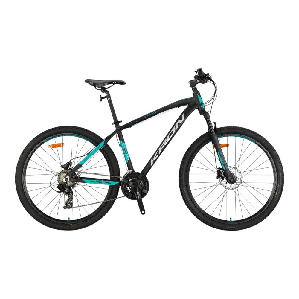 KRON XC 100 - 26'' MTB - 14' - 21 Vites - H.DISC - Mat Siyah-Gri/Turkuaz #KRN25-086