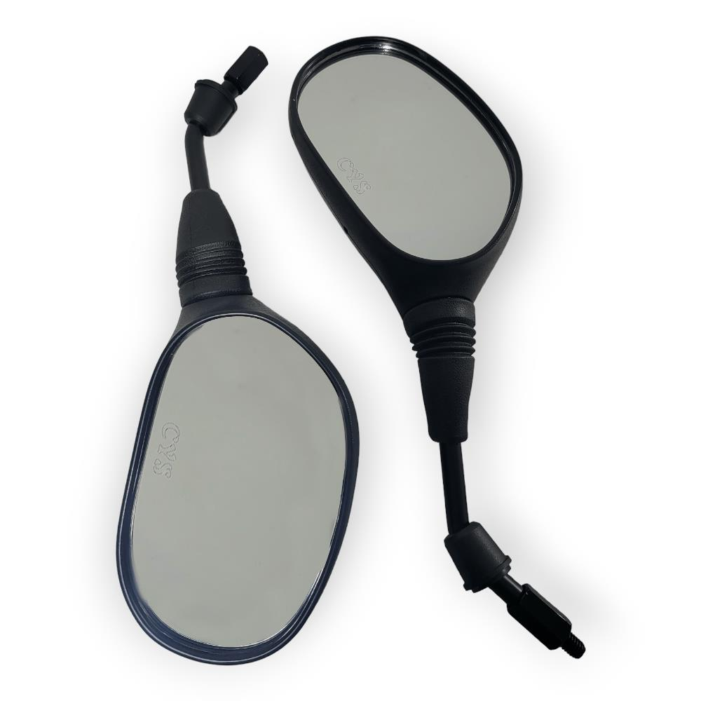 SCOOTER/CUB DİKİZ AYNASI TAKIMI 8 MM SİYAH DÜZ DİŞ STD.#CYS256