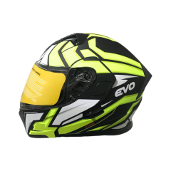 EVO906 ÇENEDEN AÇILIR KASK VİZÖRLÜ MAT SİYAH - SARI #KN90601MSS [S]