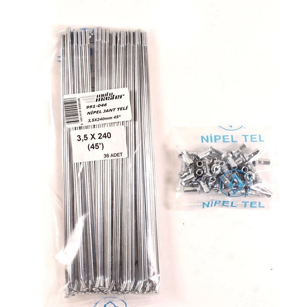 YAMAHA KROS NİPEL JANT TELİ 3,5X240mm 45°(PAKET FİYATIDIR)