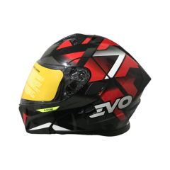 EVO906 ÇENEDEN AÇILIR KASK VİZÖRLÜ PARLAK KIRMIZI - GRİ/SİYAH #KN90601PKGS [XXL]