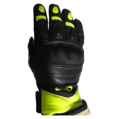 ELDİVEN MOTOR DERİ SİYAH - SARI (XXL)