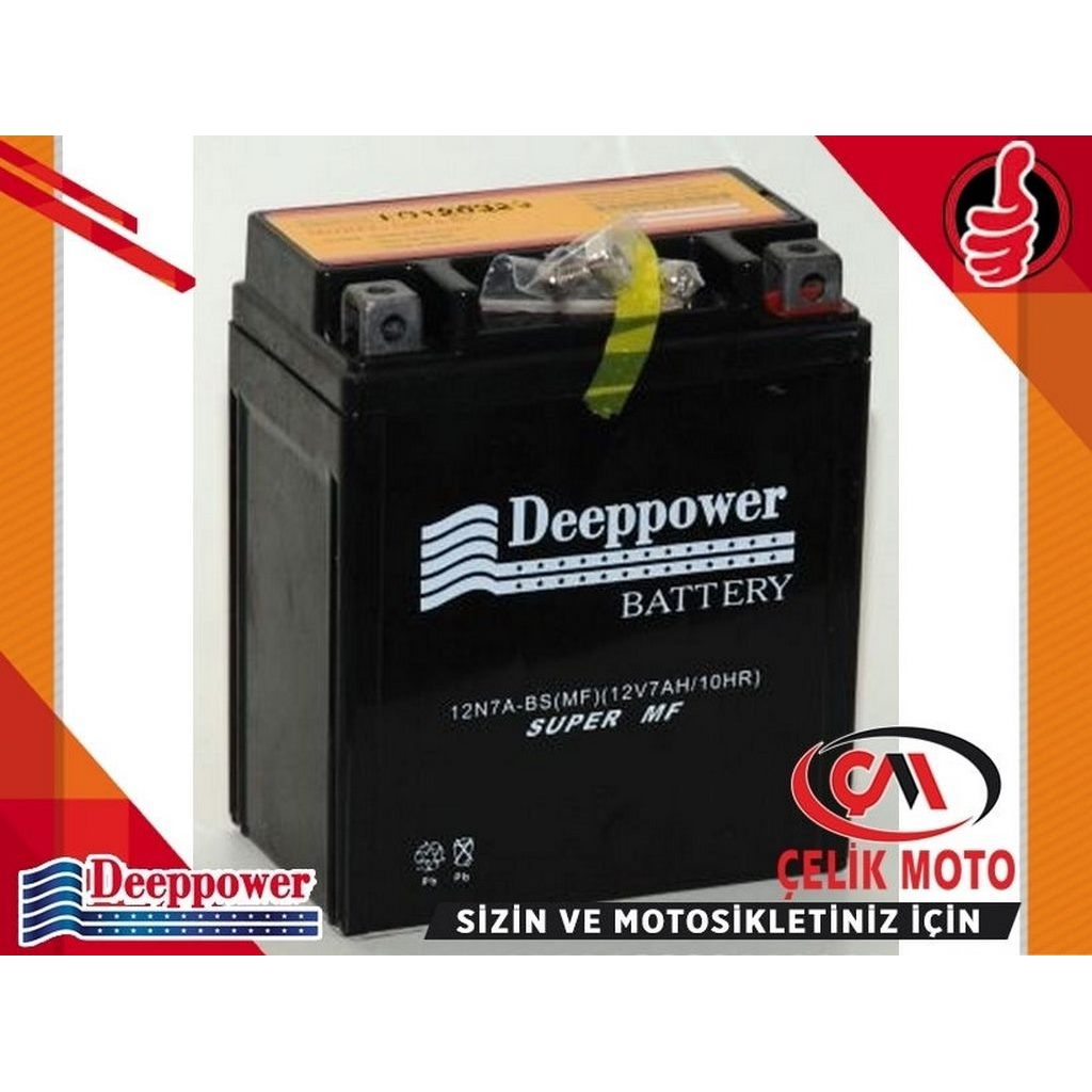DEEPPOWER  12N7A-BS DİK MODEL HONDA GRUBU  MOTOSİKLET AKÜSÜ