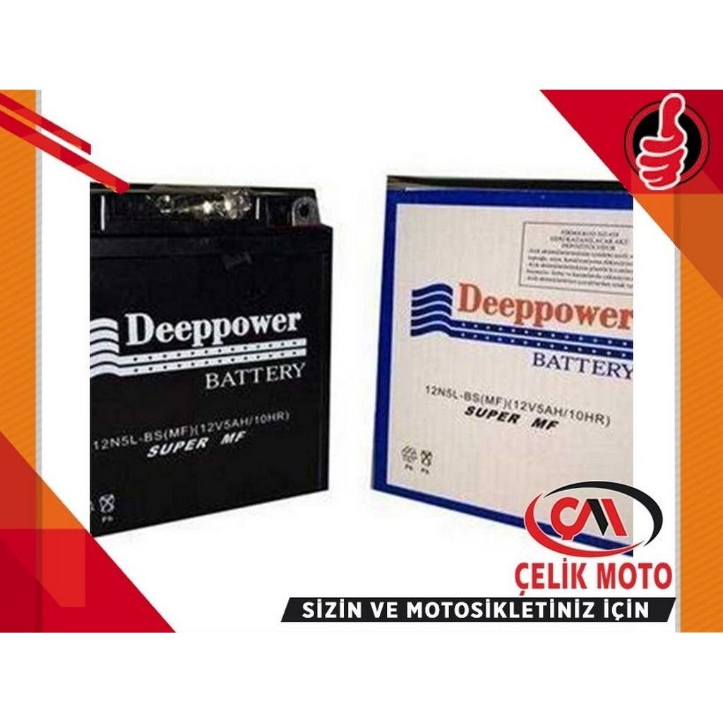 12N5L-BS 12V 5AH DEEPPOWER MOTOSIKLET AKUSU (YBR ve CUB) #102120051