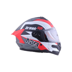 KASK KAPALI ECE SERTİFİKALI - MAT SİYAH GRAFİK KIRMIZI