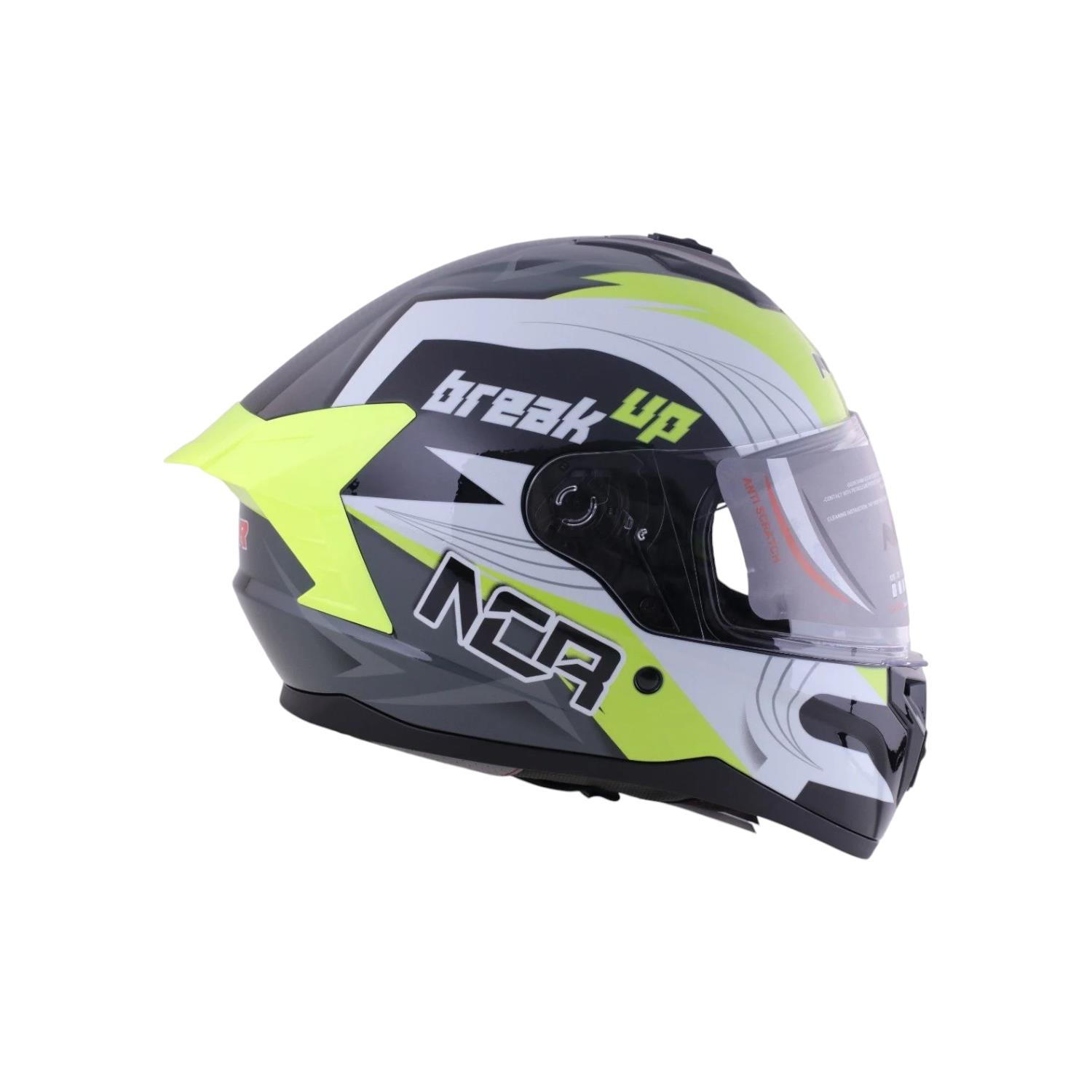 KASK KAPALI ECE SERTİFİKALI - PARLAK SİYAH GRAFİK SARI #13014PSGS [XL]