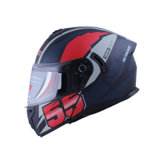 MOTOSİKLET KASK ÇENE AÇILIR 166 ECE BELGELİ - PARLAK SİYAH ARAC GRAFİK KIRMIZI