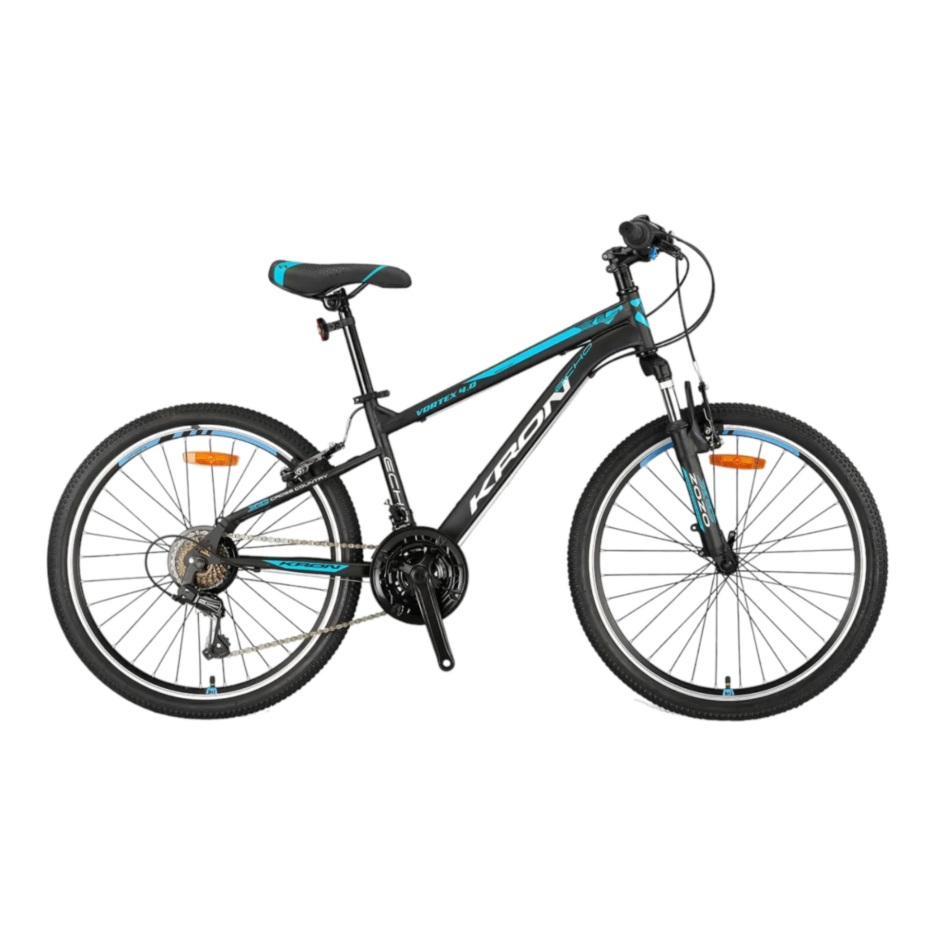 KRON VORTEX 4.0 - 24'' MTB - 1.4' - 21 Vites - V.B. - Mat Siyah-Gri/Mavi