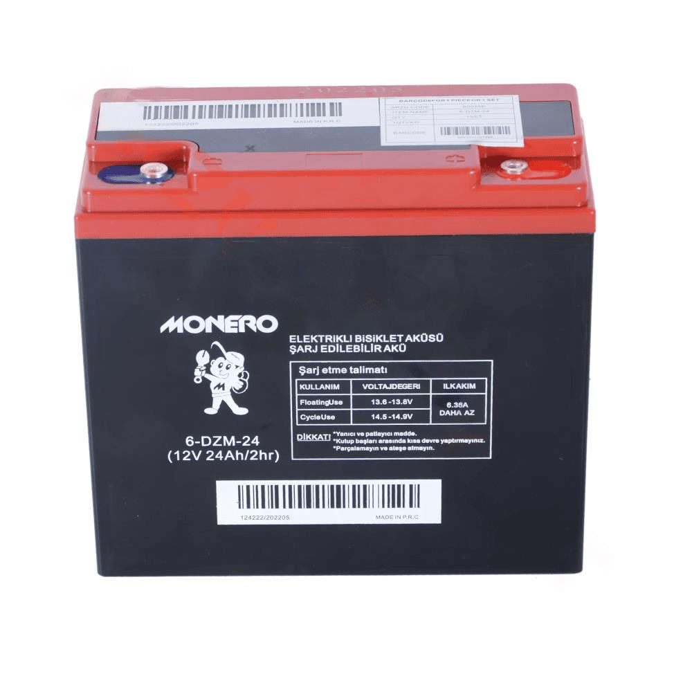 E-BIKE AKÜ MONERO  12V-20-24 AMPER [DİK] [180*78*170 mm]