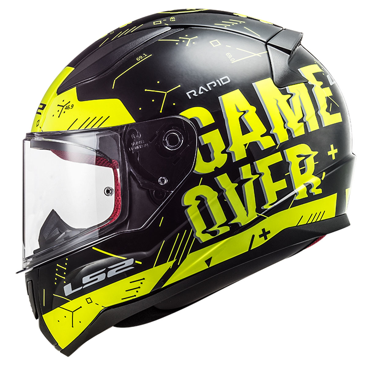 LS2 RAPID PLAYER NEON SARI-SİYAH KASK [XL]