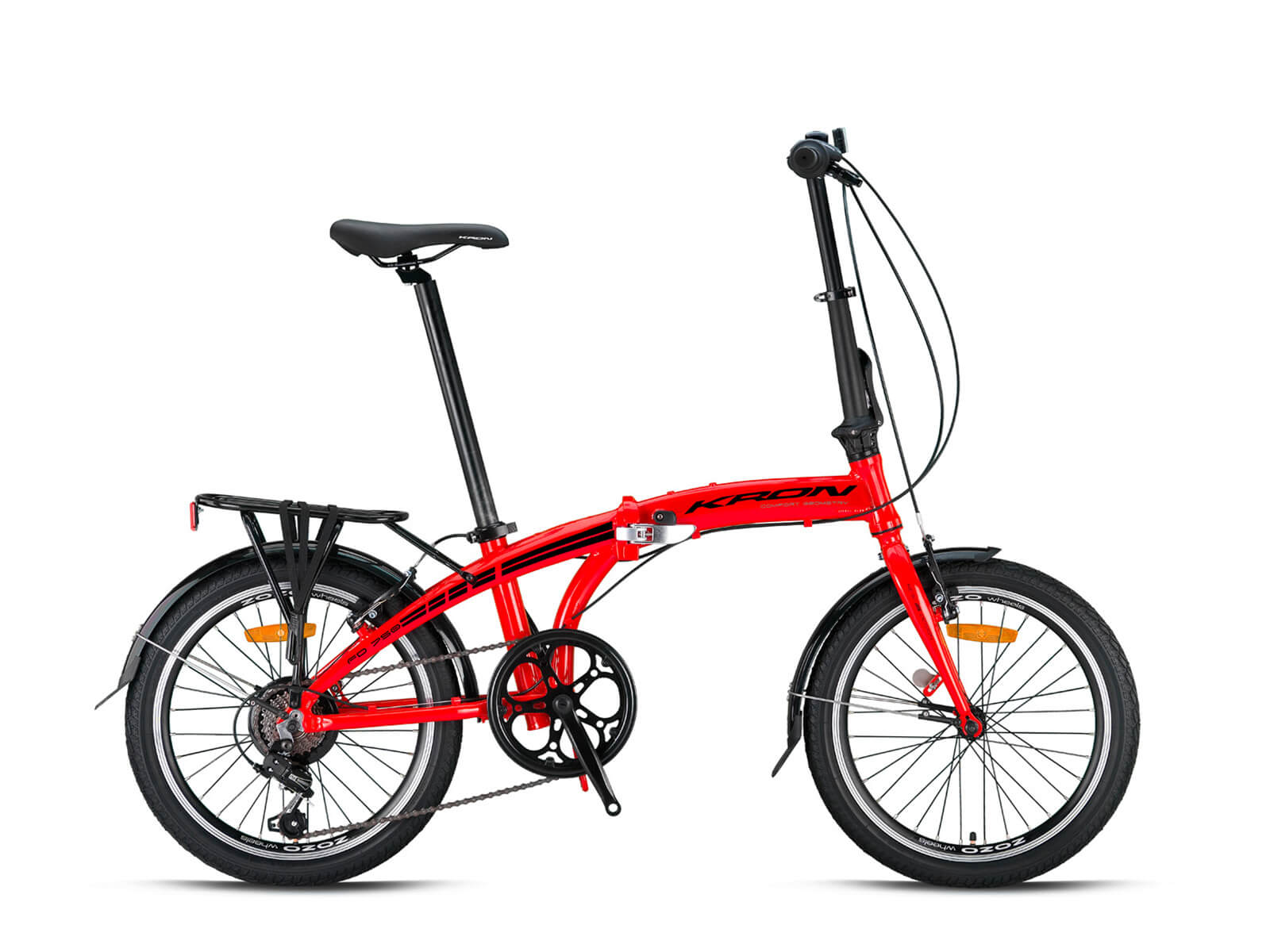 KRON FD 750 - 20'' MTB - 7 Vites -V.B. - Kırmızı-Siyah (ÇelikBagaj/PVC Çamurluk) #KRN22-306