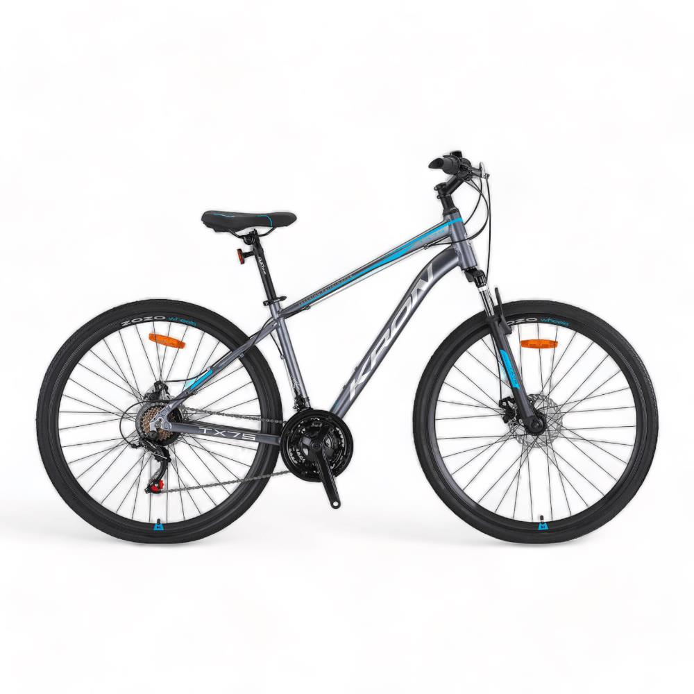 KRON TX 75 - 28'' Trekking - 17' - 21 Vites - M.DISC - Mat Gri-Gri/Siyah/Mavi #KRN23-280