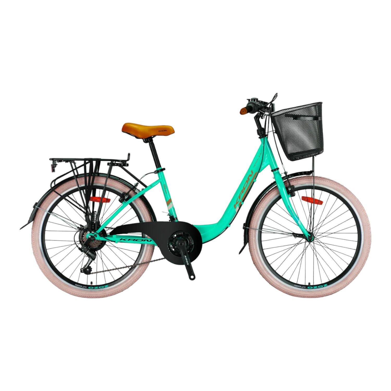 KRON TETRA 3.0 - 24'' City Bike - 15' - 21 Vites - V.B. - Mint Yeşili-Kahverengi/Bej