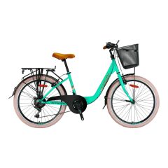 KRON TETRA 3.0 - 24'' City Bike - 15' - 21 Vites - V.B. - Mint Yeşili-Kahverengi/Bej