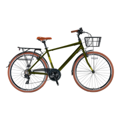 KRON CX 100 - 26'' City Bike - Man - 17' - 21 Vites - V.B. - Mat Haki-Siyah/Sarı #KRN23-254