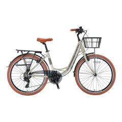 KRON CX 100 - 28'' City Bike - Unisex - 15' - 21 Vites - V.B - Bej-Siyah/Kahverengi