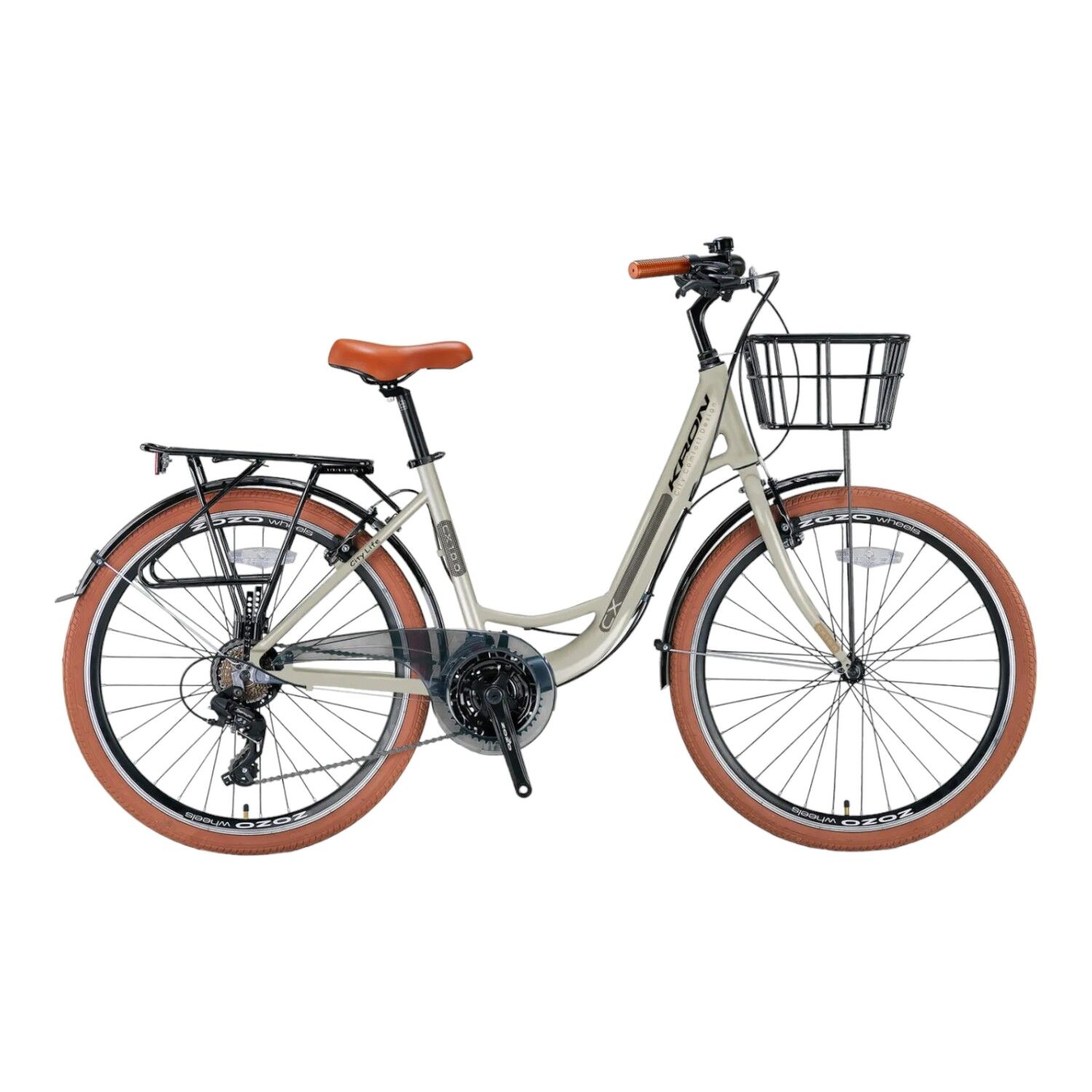 KRON CX 100 - 28'' City Bike - Unisex - 15' - 21 Vites - V.B - Bej-Siyah/Kahverengi #KRN23-259
