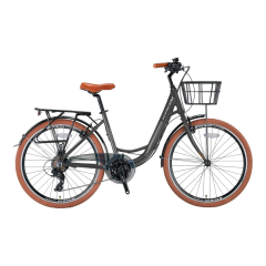 KRON CX 100 - 28'' City Bike - Unisex - 15' - 21 Vites - V.B - Füme-Gri/Kahverengi #KRN23-260