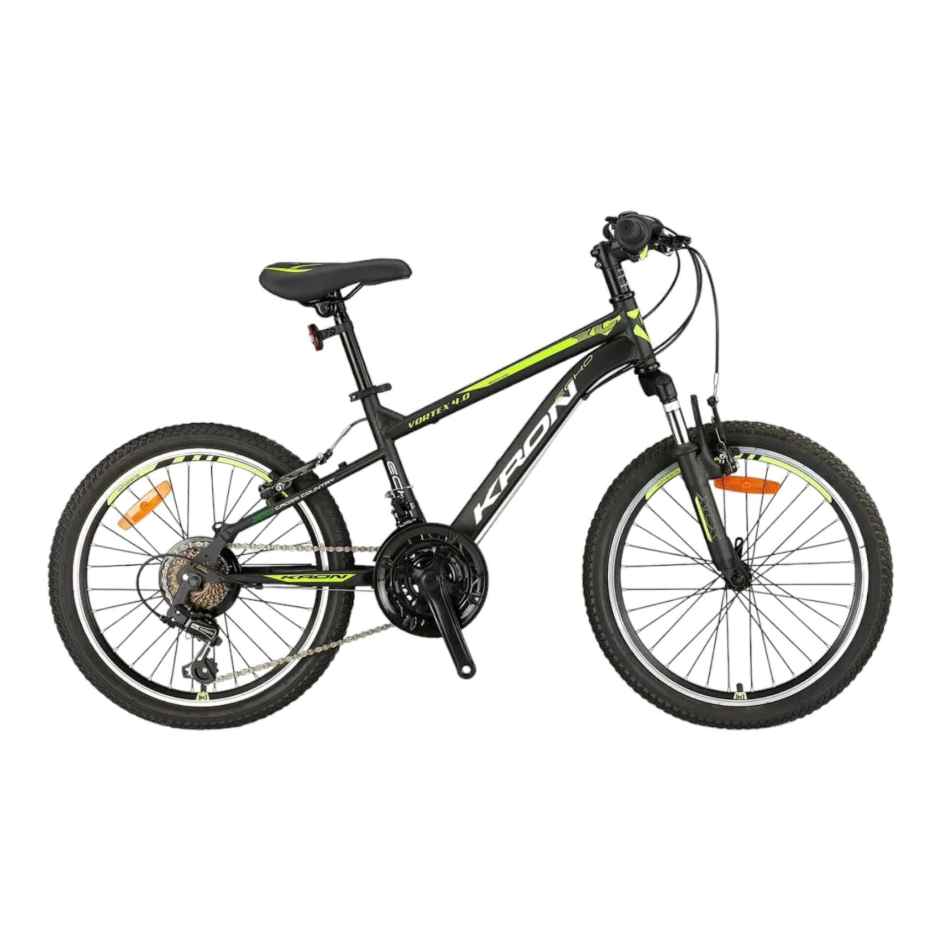 KRON VORTEX 4.0 - 20'' MTB - 13' - 21 Vites - V.B. - Mat Siyah-Gri/Neon Sarı