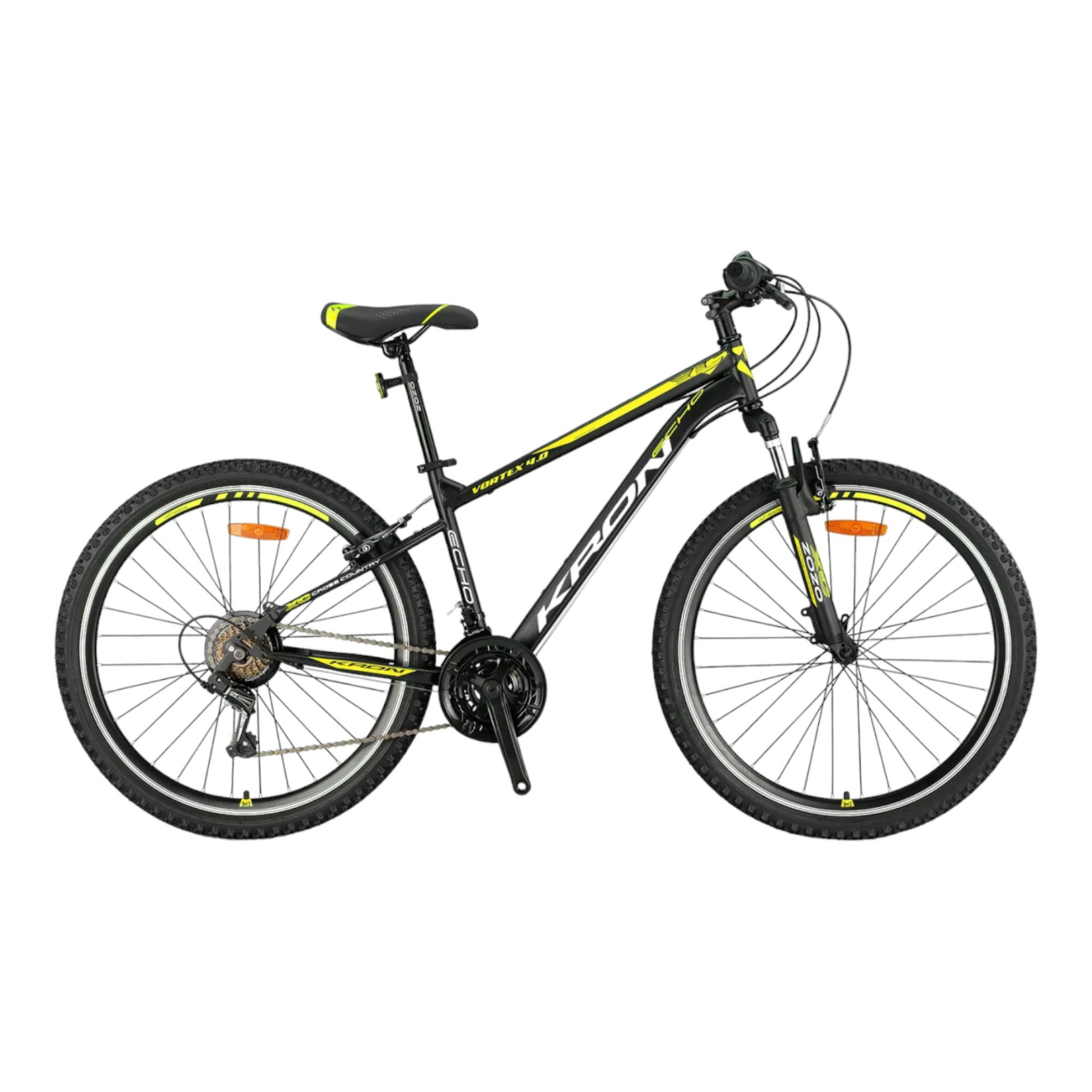 KRON VORTEX 4.0 - 27.5'' MTB - 16' - 21 Vites - M.DISC - Mat Siyah-Gri/Neon Sarı