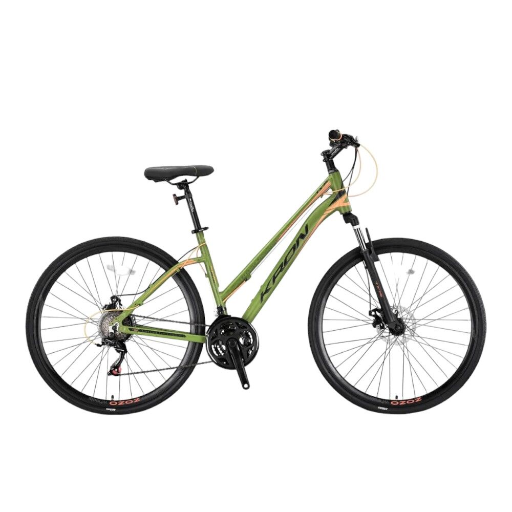 KRON TX 75 - 28'' Trekking Lady - 17' - 21 Vites - M.DISC - Mat haki-Siyah/Açık Sarı