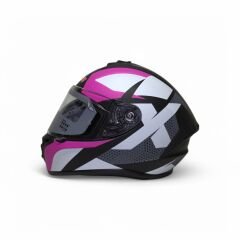 RS2 KAPALI KASK (SİYAH/PEMBE/BEYAZ) [XXL]