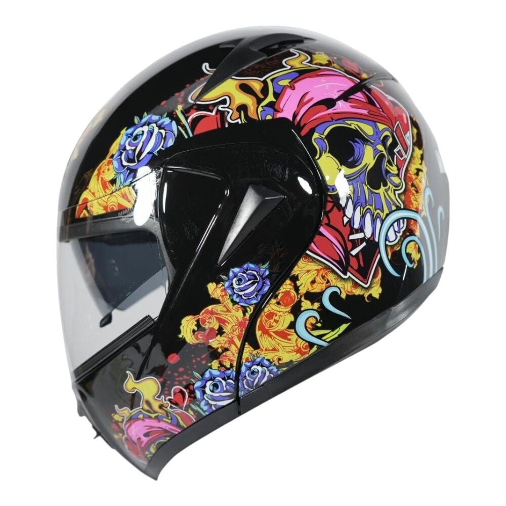VRT - ÇENE AÇILIR VİZÖRLÜ KASK [MD808] [KURU KAFA - ATEŞ] [M] #57645