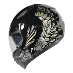 VRT - ÇENE AÇILIR VİZÖRLÜ KASK [MD808] [SİYAH - GOLD] [L]
