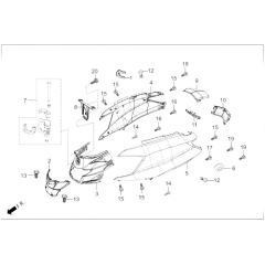 HERO DASH 125 DIŞ GRENAJ ARKA GÖVDE SAĞ BEYAZ