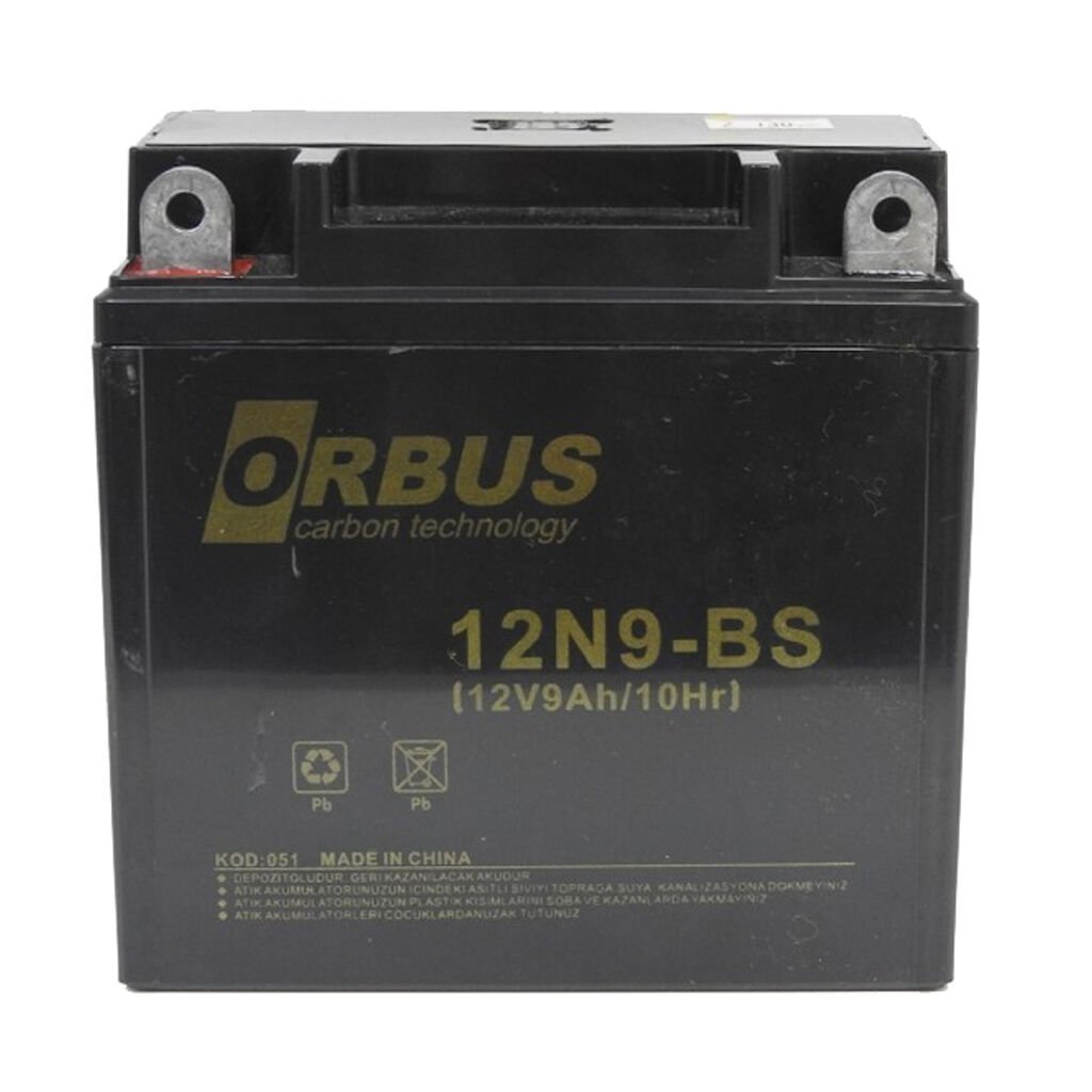 ORBUS 12N9-BS 12V 9AH ASİTİ İÇİNDE KARBON AKÜ 136x77x135/2.8 KG #OS 12-9A